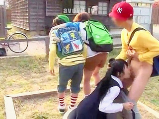 Virgin classmate shags Naughty Schoolgirl pals during after-school walk