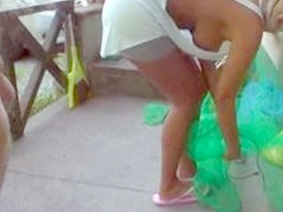 Nippon MILF fucks hard in trashy undies under Tokyo eyes.